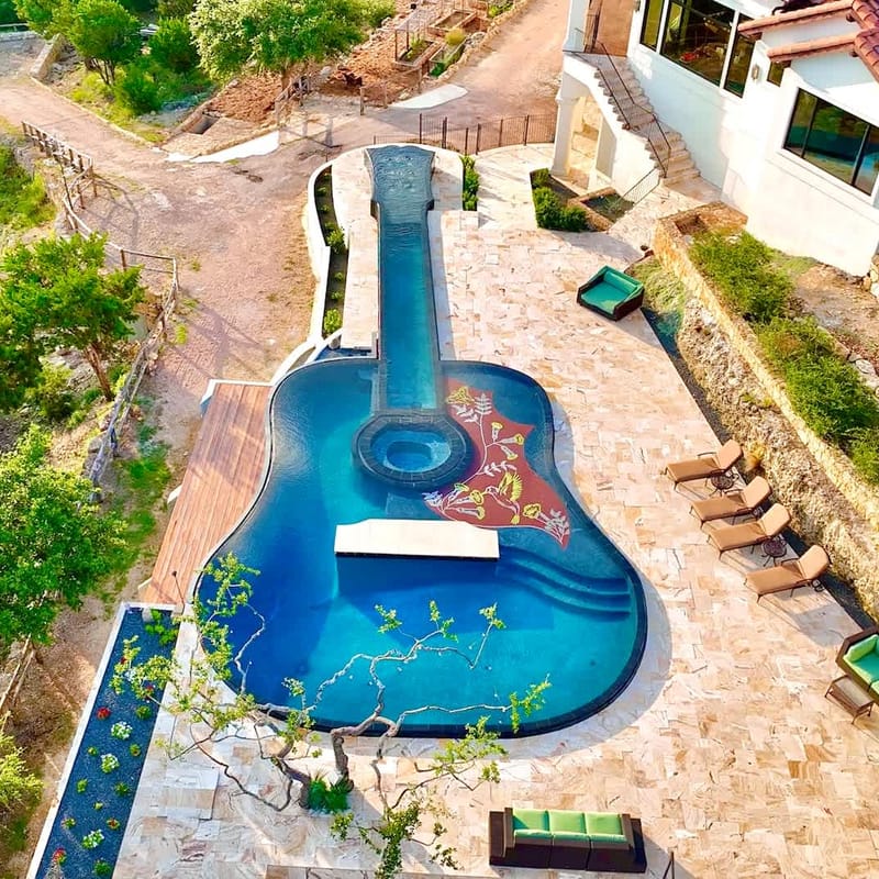 Austin Guitar Pool | 87.5 FT Guitar Pool